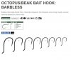Mustad 92553XNP-BN Barbless Octopus Beak Hooks